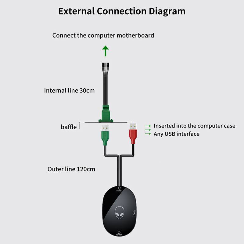 SWEET Máy Tính Để Bàn Công Tắc Đèn LED PC Bo Mạch Chủ Bên Ngoài Khởi Động Nút Nguồn Cáp Nối Dài Cho Văn Phòng Gia Đình 2.0 USB Adapter n