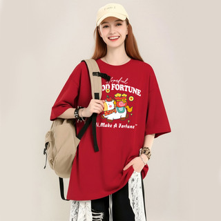 HIIXIIVI [2026 CNY Tết Nguyên Đán] Áo thun ngắn tay Oversize Unisex Áo thun cỡ lớn dành cho nữ Tees Ngựa OOTDS độc đáo