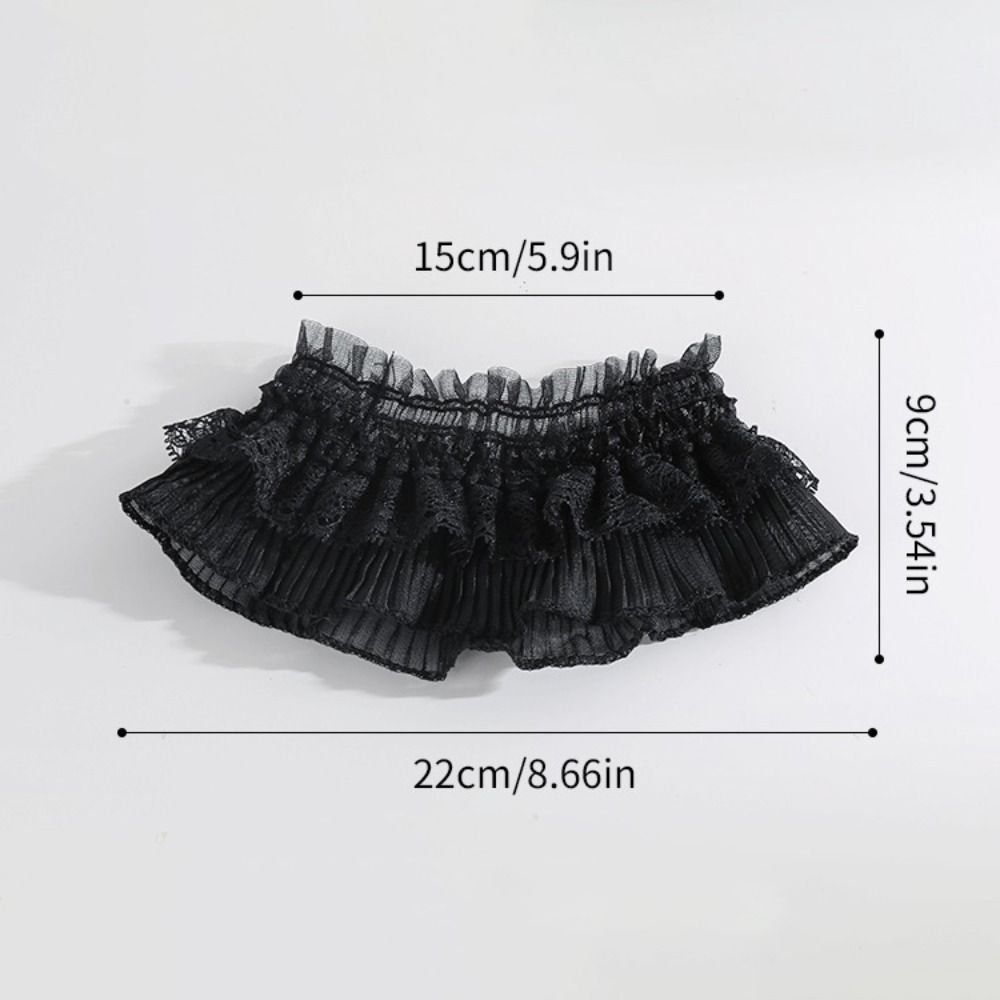 Cổ áo giả TRACEILLOIAN, Cổ cao cổ có thể tháo rời cạnh xù, Khăn choàng vai mây trắng đen thu đông