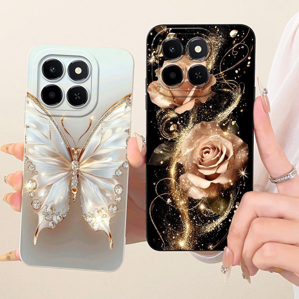 Dành Cho Honor X6C X6B X6A 4G Ốp lưng Hoa Cúc Hoa Bướm Nơ Họa Tiết Vỏ Mềm Silicon Lỏng Chống Sốc Ốp Lưng