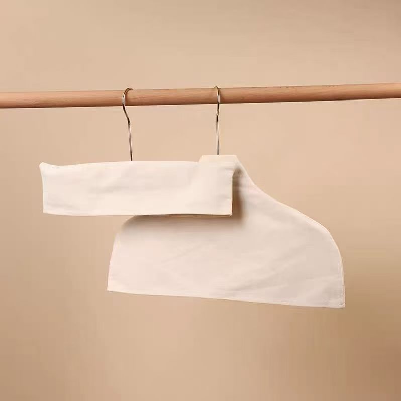 Cửa Hàng Quần Áo Móc Treo Chống Trơn Trượt Vỏ Vải Lanh Cotton Móc Treo Gỗ Vải Áo Len Cashmere Áo Liền Mạch Vải Bao SI38