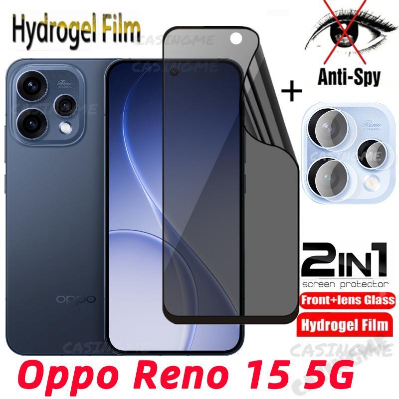 Oppo Reno 15 5G 2025 Soft Privacy Hydrogel Film Chống gián điệp Full Cover Bảo vệ màn hình Phim chống Peek cho Oppo Reno 15 Reno15 15Reno OppoReno15 Pro 15F F 5G Phim bảo vệ Camera