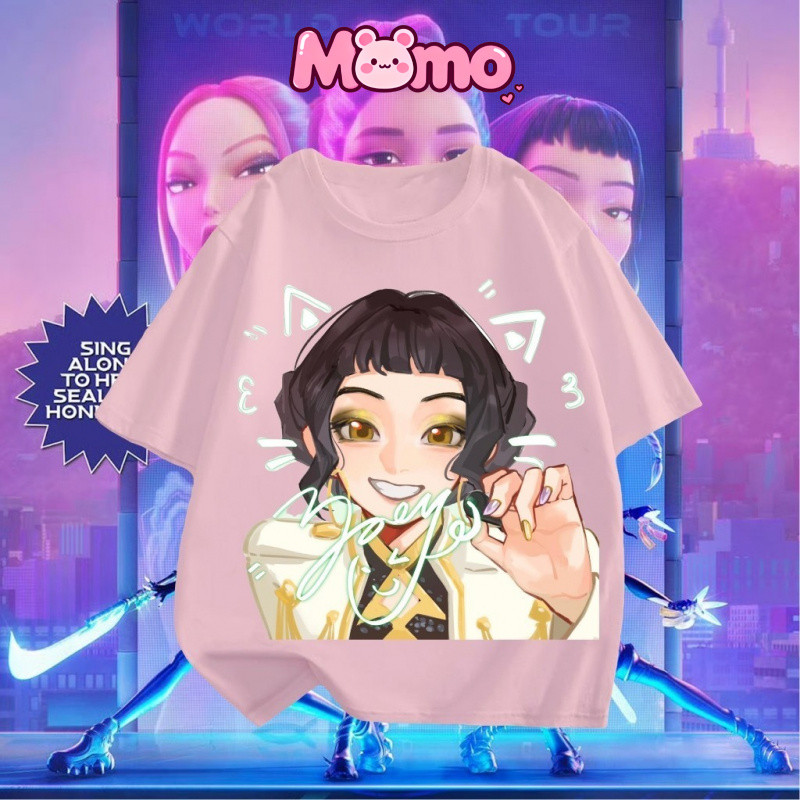 Kpop Demon Hunters Anime Joey Họa Tiết In Hình Bé Trai Bé Gái Cùng Phong Cách Thời Trang Phong Cách Phương Tây Cổ Tròn Tay Ngắn Trẻ Em Áo Thun Top