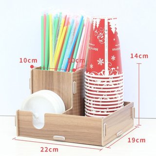 Dùng Một Lần Giá Đỡ Cốc Giấy Đựng Trà Sữa Cửa Hàng Đựng Cốc Để Bàn Lưu Trữ Kệ Vị Trí Cốc Shihuai Woodless FRGP