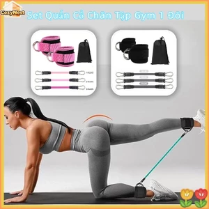 Set Quấn Cổ Chân Tập Gym 1 Đôi- Combo Quấn Cổ Chân & 3 Dây Kháng Lực, Hỗ Trợ Tập Luyện Chân, Mông, Đùi Hiệu Quả