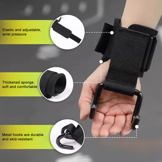 Móc nâng tạ dành cho nam và nữ Tập thể dục Cổ tay Nẹp Tăng cường Dây móc Hỗ trợ Quấn để nâng điện