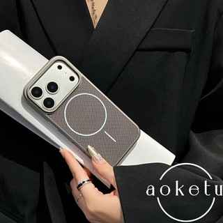 Ốp điện thoại mạ kim cương vàng sang trọng thích hợp cho iPhone 13 14 15 16 17 Pro Max mờ hình tròn mịn hút từ tính bao gồm tất cả vỏ chống rơi