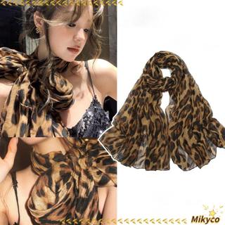 Khăn quàng cổ nữ họa tiết da báo MKYCO, mỏng và mềm mại, phù hợp làm hijab hoặc băng đô dài