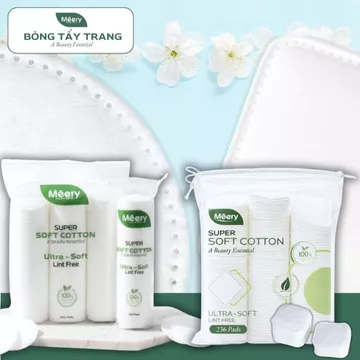 Bông Tẩy Trang MÉERY Chính Hãng, Bông Tẩy Trang Meery 205 Miếng 100% Cotton, Bông Tẩy Trang Meery 125 Miếng, BTT