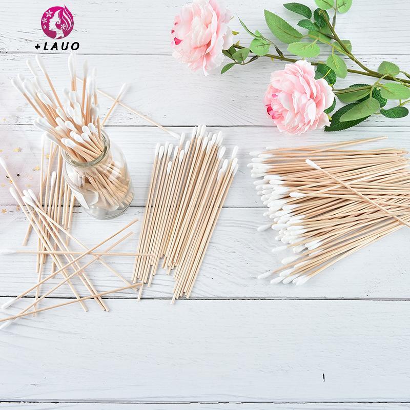 Springevenstar 100 chiếc tăm bông y tế 6 '' tay cầm bằng gỗ dài chắc chắn bông bôi tăm q-tip Springevenstar