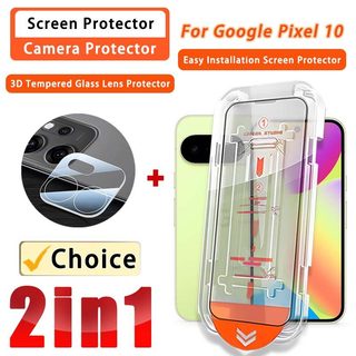 Phim cường lực 2 TRONG 1 Google Pixel 10 Phim thủy tinh cho Google Pixel 10 9 8 Pro 4 3 3a 2 XL 9a 8a 7 7a 6 6a 5 5a 4a 5G Phim thủy tinh 3D Bảo vệ Camera & Bảo vệ màn hình Hộp không bụi