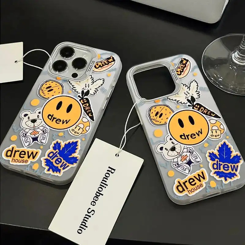 Ốp lưng bảo vệ camera nổi họa tiết mặt cười - Bảo vệ toàn diện - Tương thích iPhone 17/16/15/14/13/12/11 Pro Max/XS Max