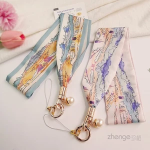 Treo Cổ Điện Thoại Di Động Dây Dài Nữ Mùa Hè Tươi Băng Lụa Khăn Hoa Phiên Bản Rộng Rãi Thoải Mái Không Trầy Xước Ngoài Trời Leo Núi