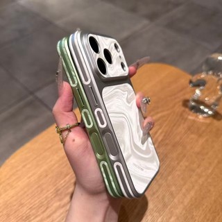 Ốp điện thoại Acrylic họa tiết gợn sóng nước mạ điện cho iPhone 17Pro Max 13 14 15 16 Promax Vỏ điện thoại di động nam nữ chống sốc