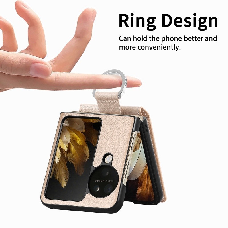 Mimi Sang Trọng Da PU Ốp lưng OPPO Find N3 Flip N2 Ví Lật Nhẫn Đựng Thẻ Bảo Vệ Mặt Sau Chống Sốc Flip7 Flip6
