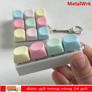 Móc khóa Fidget METALWRK, Bàn phím ngón tay giảm căng thẳng 4 / 9 phím, Nút chìa khóa thư giãn Keycap Vượt qua thời gian Đồ chơi giải nén dành cho người lớn