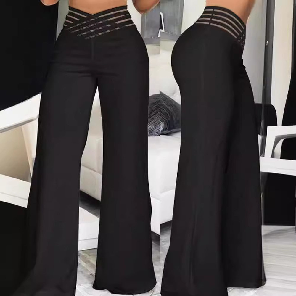 Quần Culottes Co Giãn Cao Cấp Phối Họa Tiết Trơn, Thích Hợp Mùa Hè - Size Quá Khổ