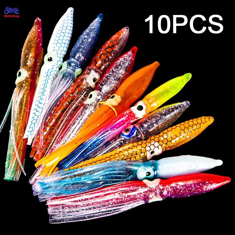 XOITOP 10 Chiếc Mồi Mềm Nhân tạo 8cm Dành Cho Câu Cá Bạch Tuộc Và Cá Ngừ