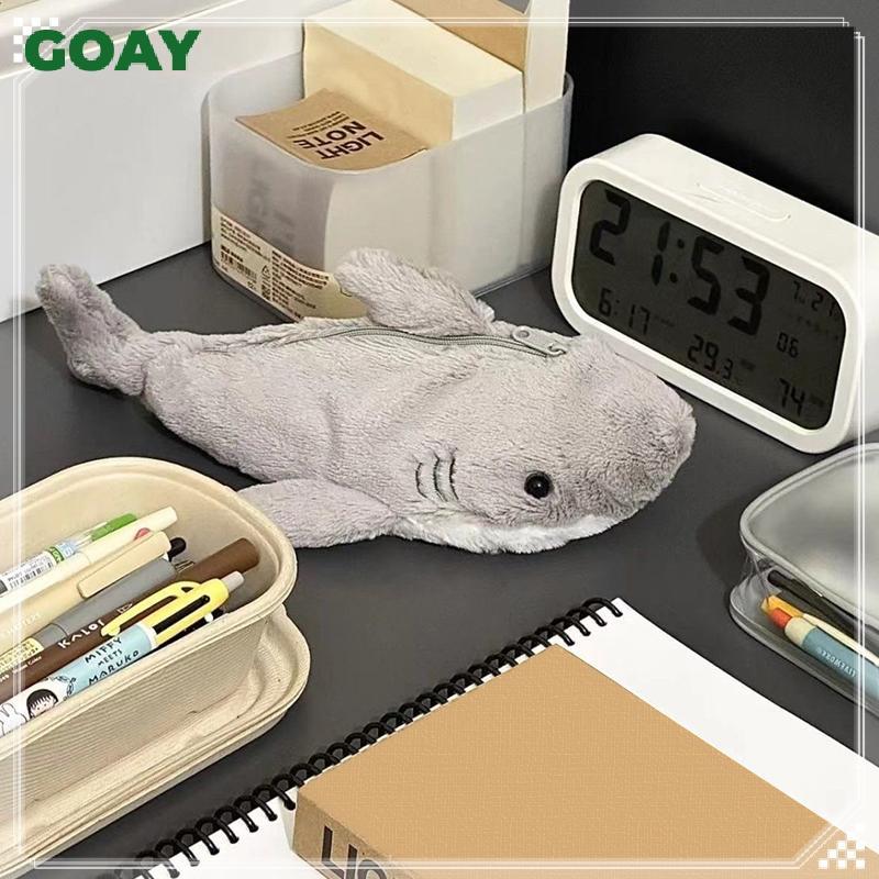 GOAY Dễ Thương Sang Trọng Đại Dương Cá Mập Hộp Đựng Mỹ Phẩm Di Động Dung Tích Lớn Bút Túi Văn Phòng Phẩm Hộp Bảo Quản Đồ Dùng Văn Phòng Học Tập VN