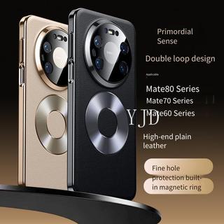 Ốp Lưng Cho Huawei Mate 80 Pro Da Đôi Vòng Hút Từ Tính Chống Rơi Vỏ Điện Thoại