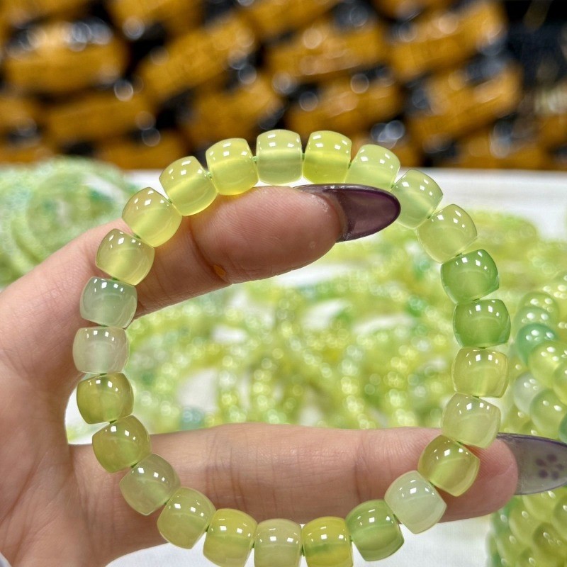 Vòng tay mã não xanh nho, Vòng tay hạt già Niche tươi