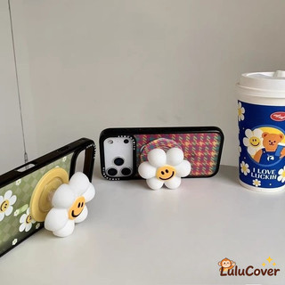 INS Style Daisy Smile Dễ Thương Kawaii 3D Silicone Từ Tính Có Thể Thu Vào Điện Thoại Chống Rơi Grip Đứng Hợp Thời Trang Xuân Hè Vibe