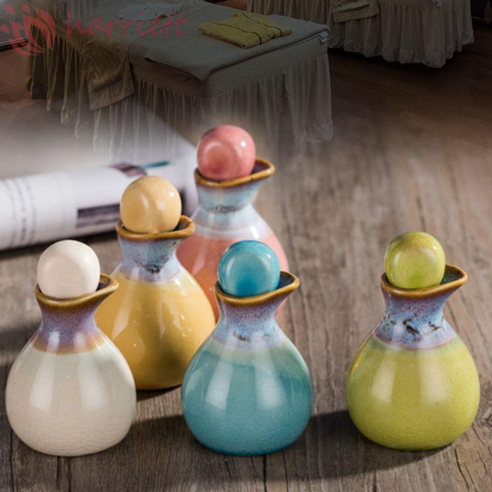 Bình Tinh Dầu HARRIETT, Chai Nước Hoa Vintage Có Thể Đổ Lại, Hộp Đựng Mỹ Phẩm Mini Bền Gốm Đa Năng Sản Phẩm Làm Đẹp