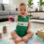 Bộ áo liền quần chơi gôn cho bé trai Áo liền quần không tay thêu cổ tròn