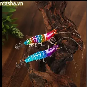 Mực Jig 80mm 7g Wobbler Gỗ Tôm Dạ Quang Webfoot - Mồi Câu Cá Hiệu quả