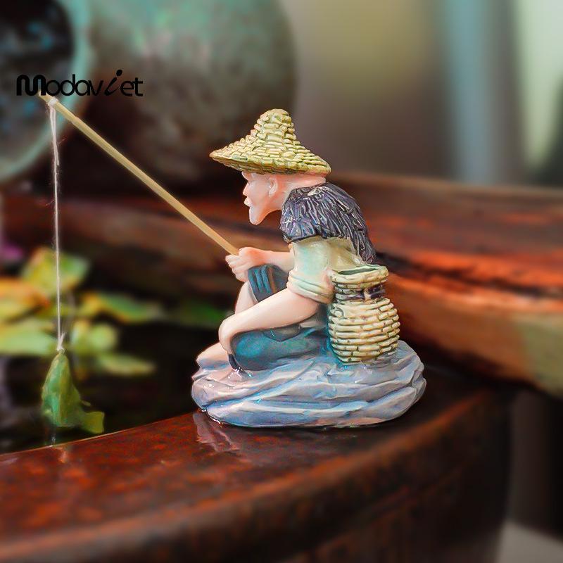 [modavietnamshop] Đồ trang trí câu cá ông già thu nhỏ sáng tạo PVC Jiang Tai Gong Bể cá cảnh Vườn cây cảnh Trang trí cảnh quan đẹp
