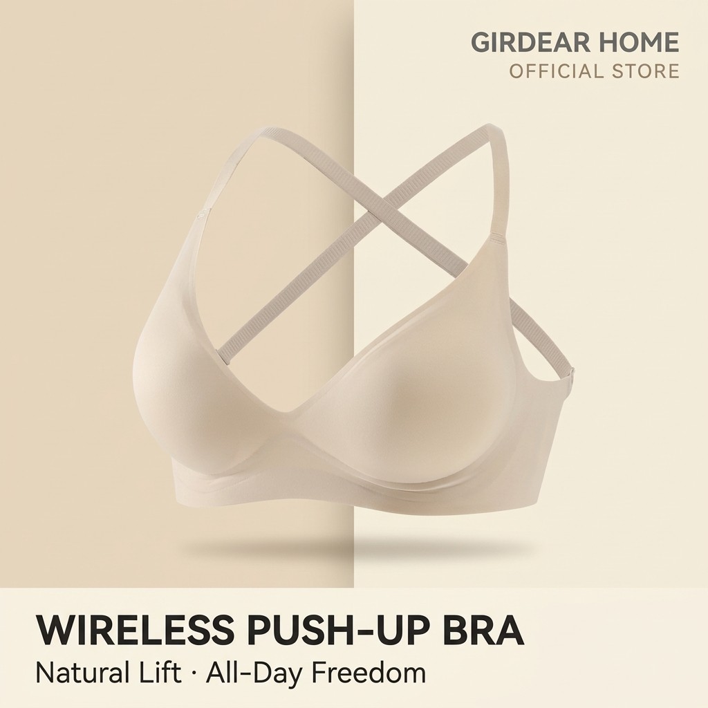 Girdear Home Áo Ngực Cho Ngực Xa Đẩy Lên Ngực Nhỏ Trông To Hơn Giảm Mỡ Nách Chống Chảy Xệ Không Đường May Màu Da Vô Hình Lưng Trần Mùa Hè,7631FG05