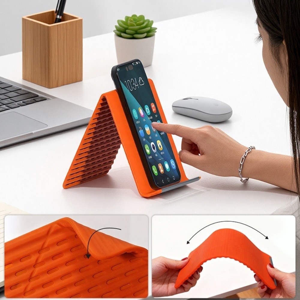 Giá đỡ điện thoại linh hoạt HOBBYIN, Đế chống trượt có thể điều chỉnh đa góc có thể điều chỉnh Đế điện thoại, Đế điện thoại silicon lõi nhôm đa năng Sử dụng trong du lịch