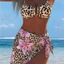 Bộ đồ bơi nữ họa tiết da báo in hoa Bộ ba mảnh Bikini gợi cảm
