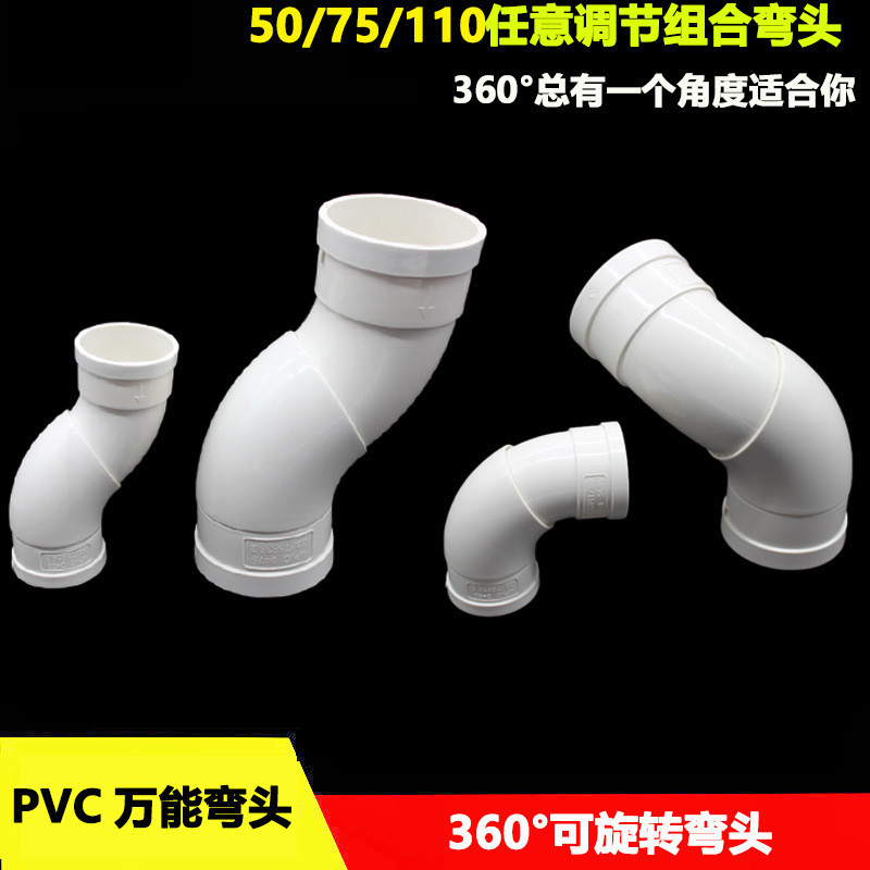 PVC 36 Độ Xoay Khuỷu Tay Tùy Tiện Điều Chỉnh Góc Cống Ống Khớp S-Type Shift 7 11mm FGFR