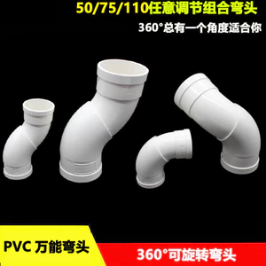 PVC 36 Độ Xoay Khuỷu Tay Tùy Tiện Điều Chỉnh Góc Cống Ống Khớp S-Type Shift 7 11mm FGFR