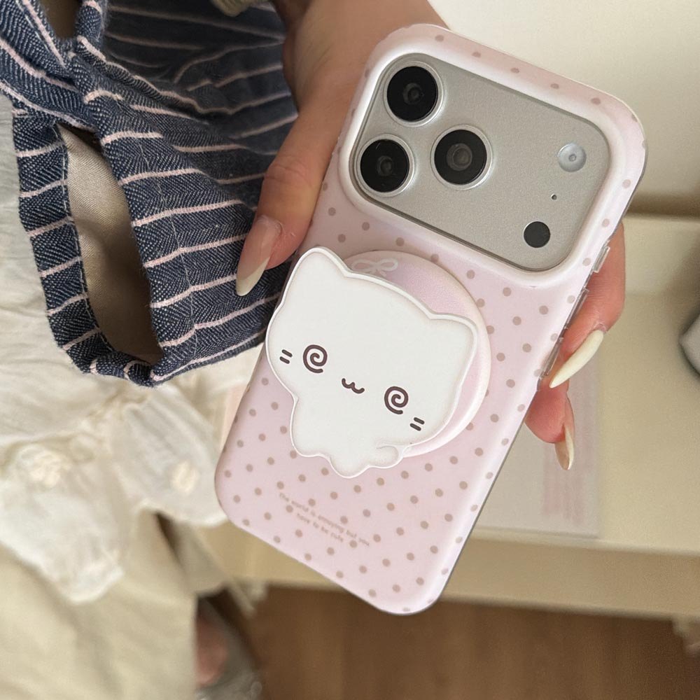 Vỏ cứng Tương thích với iPhone 13 14 14Pro 14ProMax 15 15Pro 15ProMax 16 16Pro 16ProMax 17 17Pro 17ProMax Wave Point Vỏ nam châm họa tiết màu hồng