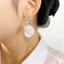 Bông Tai Hình Cánh Hoa Tua Rua Phong Cách Nhật Bản - Thiết Kế Trắng Giản Dị, Thích Hợp Thời Trang Hiện Đại