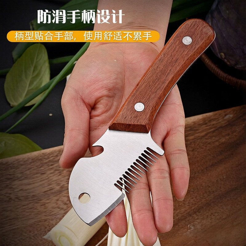 Tay cầm gỗ cắt nhỏ đa năng cho nhà bếp, dụng cụ mở chai, máy hủy hành, cắt rau củ