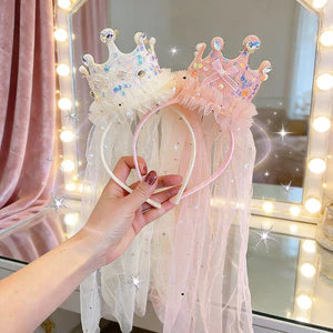 🍒 Mũ sinh nhật có thêu sequin dành cho trẻ em Băng đô vương miện ngọt ngào Kẹp tóc Công chúa Phụ kiện tóc cho bé 26.4.20