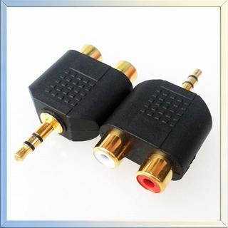 Any2Get5% tắt 1 cái Mạ vàng âm thanh nổi Âm thanh nam Cắm vào 2 RCA nữ ja Y 3.5mm Adapter