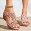 Phong Cách Bohemian Đế Dày Đế Nêm Dép Kim Cương Giả Thời Trang Không Mệt Mỏi Chân Đơn Giản Giày Sandal Nữ RCN6