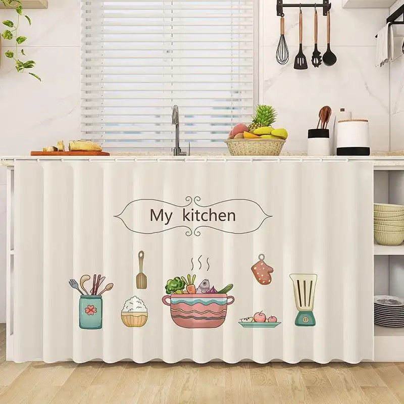 Rèm tủ trượt không khoan – Nắp tủ chống bụi cho nhà bếp, Ẩn ống & máng xối dễ dàng