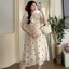 Váy bà bầu mùa hè Váy thêu dáng rộng thông thường