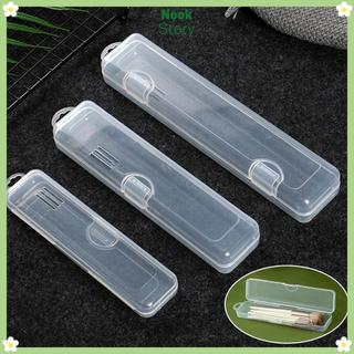 [Còn hàng] NOOKSTORY 1 Cái Hộp nhựa, Bút chì kẻ mày Bộ đồ ăn Đũa có nắp Hộp đựng cọ trang điểm, Dụng cụ làm đẹp di động đa chức năng trong suốt