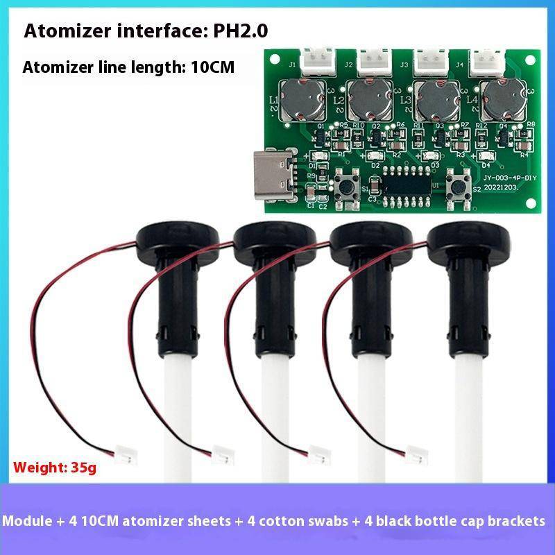 SWEET Bốn Máy Tạo Độ Ẩm Type-C USB Mini Máy Tạo Độ Ẩm DIY Bộ Dụng Cụ Máy Phun Sương Và Trình Điều Khiển Bảng Mạch Atomizer Tấm Có Chân Đế n