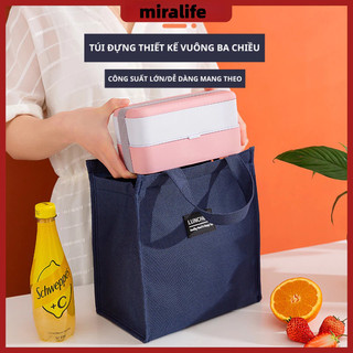 Túi đựng hộp cơm giữ nhiệt LunchBag, chất liệu vải Oxford cao cấp, thiết kế vuông 3 chiều, dễ dàng mang theo
