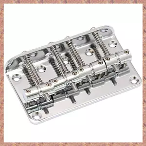 Cầu đàn guitar cố định đuôi cứng Tương thích với 4 dây Jazz hoặc Style Guitar Top Load Chrome (R F C V)