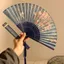 Quạt ins Phong Cách Trung Hoa Cổ Gấp Quạt Mùa Hè Cổ Điển Sườn Xám Hanfu Di Động Cổ Trang Phục Khiêu Vũ Gấp Quạt Tre 260419