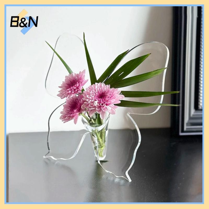 B & N Trong Suốt Bướm Acrylic Bình Hoa Ba Chiều Cắm Hoa Phụ Kiện Bình Bướm Trang Trí Nhà Cửa.