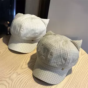 Mũ Hình Bát Giác và Beret Newsboy Phong Cách Hàn Quốc Kẻ Sọc, Retro, Thời Trang Mùa Xuân